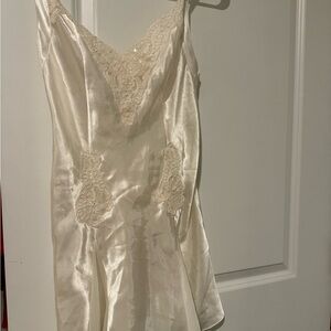 Victoria's Secret Champagne Lace-Trim Satin Slip